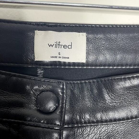 ARITZIA‎ WILFRED CABARET VEGAN LEATHER BLACK PANT SIZE 6 - Picture 7 of 14